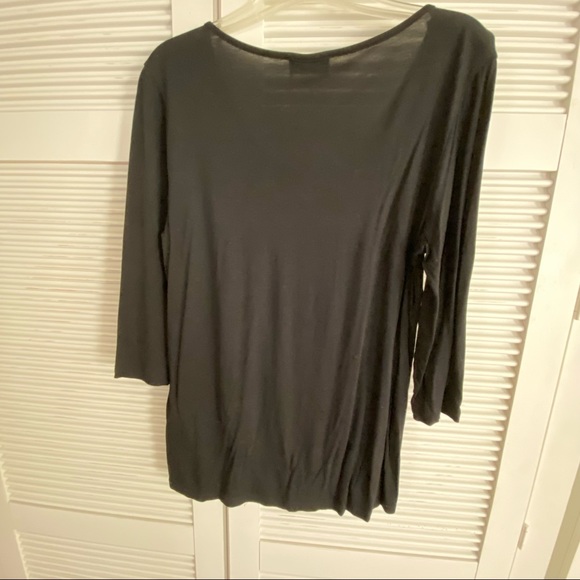 AMBRIA Black Lace Front Boho Top - Picture 2 of 5